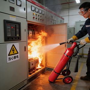 Estintore a <span class=keywords><strong>CO2</strong></span> su Ruote da 25kg, Non Conduttivo e Senza Residui, per Sale Elettriche/Impianti Chimici - Product Image 6