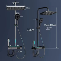 Ensemble de douche de salle de bain moderne à affichage numérique et 4 fonctions Ensemble de douche murale à eau chaude et froide à effet de pluie