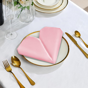 Moderne vierkante polyester satijnen servetten - wegwerpbaar, geëmbossed, voor bruiloftfavoren & tafeldecoratie voor gasten thuis - Product Image 4