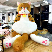 Costume de mascotte gonflable géant et mignon de chat assis, poupée de chat assis, mascotte de fête pour adulte, ensemble de luxe