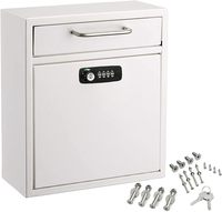 Boîte en métal blanc durable au design moderne pour extérieur, avec serrure intelligente et revêtement en poudre, pour boîte aux lettres commerciale avec application POST