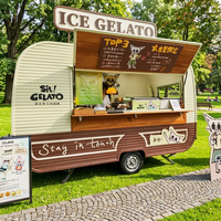 Op maat gemaakte, aanhangbare koffie- en foodtruck, vintage mobiele cateringtrailer, volledig uitgerust, mini foodtruck te koop
