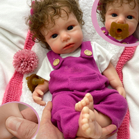 Poupée Reborn Réaliste OEM d'Usine 18 pouces LouLou à Bouche Ouverte, Cheveux Personnalisables, Poupée Compagnon en Silicone Souple, Anatomiquement Correcte, Cadeau