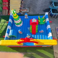 Château gonflable de parc d'attractions avec parcours d'obstacles, trampoline gonflable extérieur