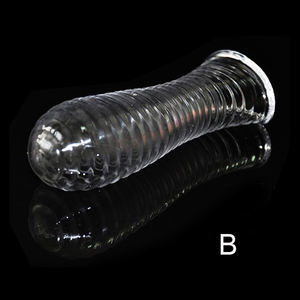 Silikon Spike gepunktete gerippte Kondome Zeit verzögerung Dauerhafte wieder verwendbare Penis ringe Kristall Cockring Penis verlängerung hülse für Männer - Product Image 4