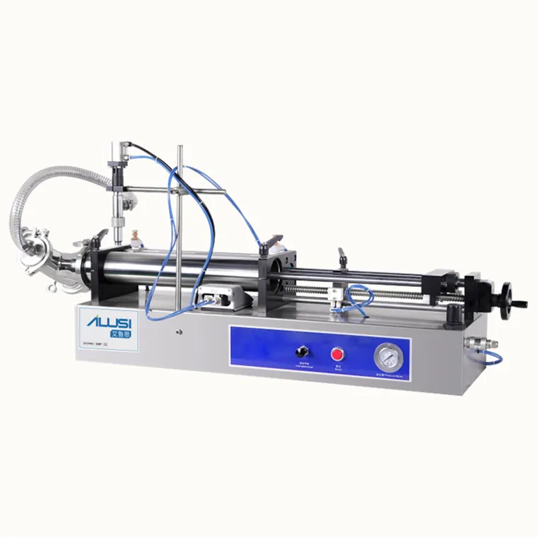 Ailusi semi-automatic pneumatic horizontal liquid dish washing soap piston filling machine