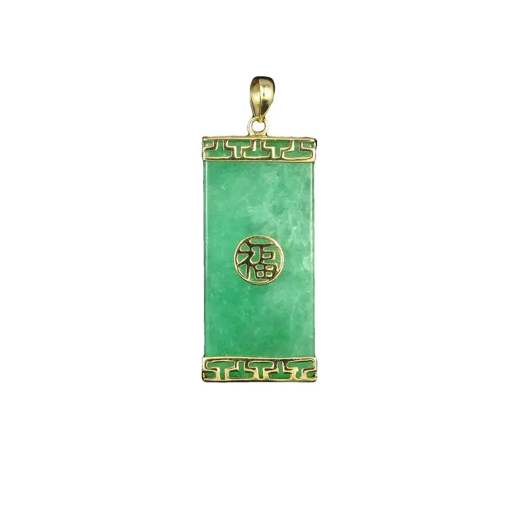 Pendentif porte-bonheur en Jade, le meilleur et le moins cher, bijoux quotidiens, or pur, vert, Jade, 14k