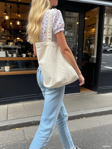 Logo <span class=keywords><strong>personnalisé</strong></span> Eco organique toile poussière fourre-tout <span class=keywords><strong>mariage</strong></span> coton toile sac surdimensionné capacité plage épaule sac à provisions - Product Image 4
