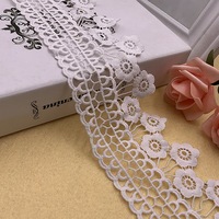 Garniture en dentelle en polyester noir et blanc, fibre de lait, pour vêtements et sacs, garniture en dentelle personnalisée