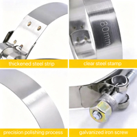 Factory T-Type Strong Clamp Heavy Duty Bolts Clamp V-shaped groove Clamp T-shaped Bolt Strong Radiator Hose Clamp
