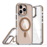 Coque de téléphone magnétique transparente de luxe pour Iphone 15 14 13 12 11 16 Pro Max Plus cadre de lentille en métal pare-chocs antichoc couverture transparente