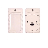 Porte-cartes minimaliste en cuir PU style Kawaii, étui vertical fin pour carte d'étudiant, impression de logo personnalisée en petite série