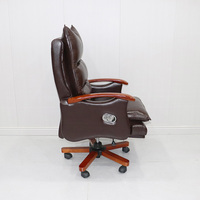 Chaise de bureau de direction en cuir de vachette, ergonomique, de luxe, moderne, pivotante, réglable en hauteur, personnalisable
