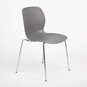 מודרני פלדה קליפה לובי כיסא רגליים סעודה/כרום כיסא אוכל chrome כיסא פלסטיק רהיטים מינימליסטי 2 שנה