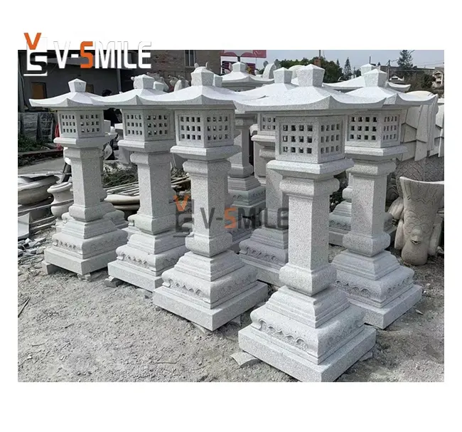 Outdoor Granite lantern Garden Decorative Stone Japanese Lantern