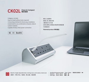 Presa Multimediale a Scomparsa per Tavolo da Conferenza, Scatola di Connessione Dati da Scrivania, Presa di Corrente e Dati Nascosta per Tavolo - Product Image 5