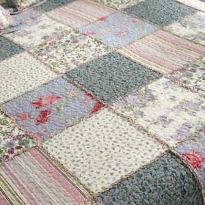 Juego de Ropa de Cama de Algodón con Parches Florales Vintage en Tono Púrpura, 3 Piezas, Reversible - Product Image 2