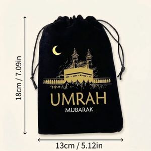 Islamic Muslim Decor Black <b>Umrah</b> Mubarak <b>Gift</b> Bags - Product Image 2