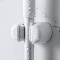 Balai suspendu multifonctionnel pour salle de bain et pince à serpillière sans perçage Support de rangement classique en plastique blanc