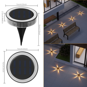 Luz solar LED para jardín, 6 LED, 600 mAh, con sensor de luz, para patio, jardín, balcón, escaleras - Product Image 3