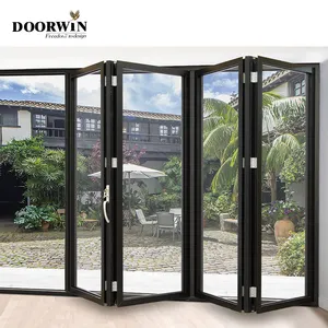 Doorwin 플로리다 경량 알루미늄 호주 표준 유리 문 및 창 아시아 스타일 이중 아코디언 문