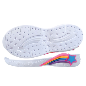 HT-9K0379 Suela de Zapatos Deportivos para Niños, Duradera y Ligera, EVA+TPR, Antideslizante, Diseño de Estrella Arcoíris, Color y Logotipo Personalizables - Product Image 1