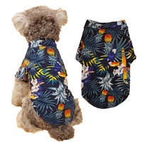 Pakaian Hewan Peliharaan Golden Teddy Motif Hawaii Buah Nanas Pohon Kelapa Gaya Pantai Kemeja Kasual Anjing Kucing Pakaian Musim Panas