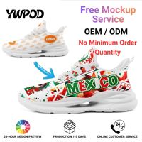 Vente en gros OEM ODM Chaussures décontractées à logo personnalisé avec impression à la demande drapeau du Mexique pour événements d'équipe FN079-26023046-5