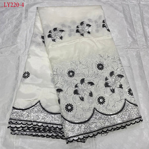 LY220 อินเดียเย็บปักถักร้อย <span class=keywords><strong>Georgie</strong></span> ลูกไม้แอฟริกันผ้า 5 หลาคุณภาพสูงงานแต่งงานลูกไม้เจ้าสาวสําหรับผู้หญิงแอฟริกันลูกไม้ผ้า - Product Image 5