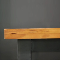 Présentoir de table de luxe en bois de chêne, cadre métallique, double couche, marron, noir, avec roue tournante