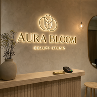 Enseigne de salon de beauté personnalisée, enseigne rétroéclairée par LED, enseigne murale extérieure personnalisée, logo d'entreprise 3D, enseigne en métal acrylique LED pour la décoration de boutique