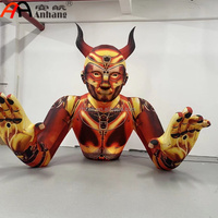 Figurine de robot IA gonflable géante personnalisée avec cornes pour événements, expositions, décoration de centres commerciaux, affichage publicitaire, décoration de scène DJ