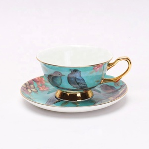 Plato de 8 pulgadas, platos de cena de cerámica con pájaros azules Vintage de lujo europeo, plato de postre de porcelana para servir bodas - Product Image 6