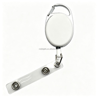 Porta credenciales retráctil blanco para enfermería, soporte YOYO para tarjetas de identificación, llaveros y placas de identificación de plástico.