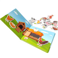 Livre à couverture rigide pour enfants sur demande impression ferme amusante avec des amis des animaux livre d'activité magnétique et boîte-cadeau