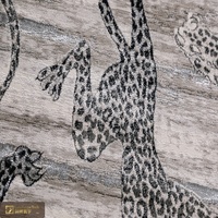 Tapis turc haut de gamme LandScopeTech, imprimé léopard abstrait, tissé Wilton, avec envers en jute naturel, tapis de luxe design, art décoratif