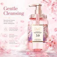 Gel Douche Éclaircissant au Collagène et Niacinamide à la Fleur de Cerisier Marque Blanche – Mousse Rafraîchissante Réparatrice pour la Peau