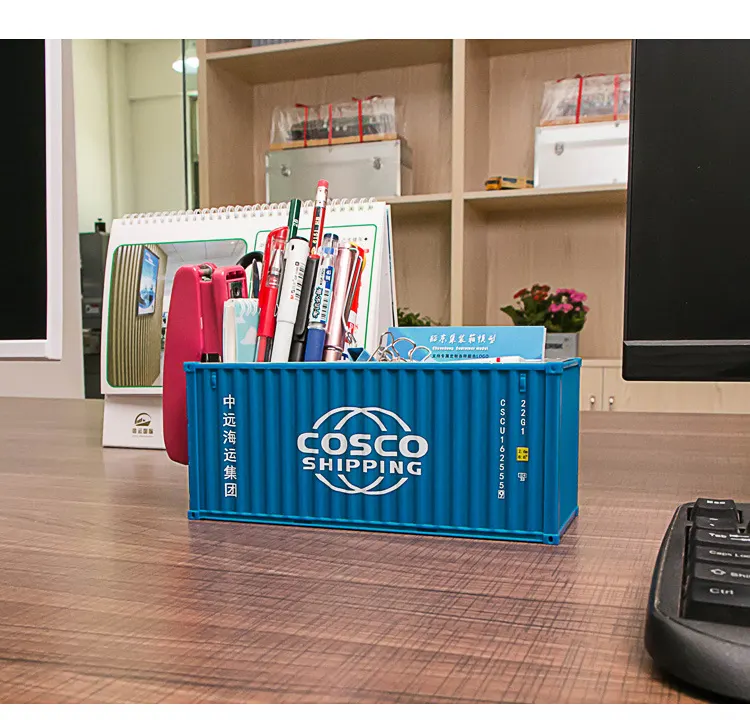 Logística empresa de carga presentes de negócios escala porta abridível mesa organizador caneta nome recipiente de envio modelo