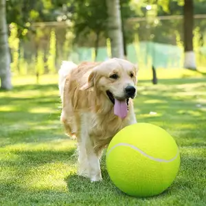 Logo kustom ramah lingkungan melempar anjing mainan kunyah grosir karet bola tenis hewan peliharaan interaktif bola mainan anjing