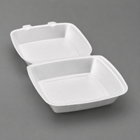 Boîte à lunch jetable en mousse à compartiment unique HD-81 de 8,3 pouces, boîte d'emballage pour hamburger, boîte à hamburger biodégradable pour la restauration rapide