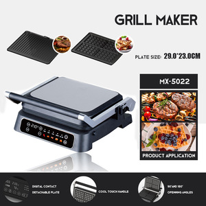 2in1 Electric Griddle <b>Waffle</b> <b>Maker</b> Stainless Steel Non-Stick Plate Double-Sided Heating Touchscreen Control Breakfast Sandwich - Product Image 2