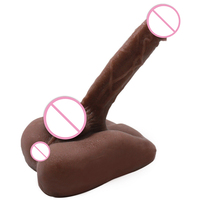 Torso Masculino Realista Negro 3D con Pene Largo, Muñeco Sexual de Medio Cuerpo con Dildo Grande, Juguetes Eróticos para Hombres, Mujeres y Gays, Productos para Adultos