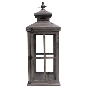 Farol <span class=keywords><strong>de</strong></span> Vela <span class=keywords><strong>de</strong></span> <span class=keywords><strong>Madera</strong></span> Rústico Vintage Luckywind - Product Image 4