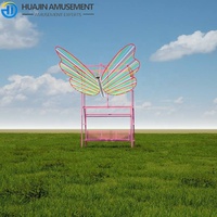 Chaise suspendue papillon populaire pour enfants, intérieur/extérieur, en acier et fibre de verre, équipement de jeu non motorisé pour écoles et centres commerciaux