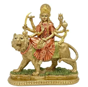 树脂印度教战士女神杜尔加雕像宗教雕像。家居装饰