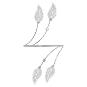 Gold Plated Leaf Cuff <b>Bracelet</b> Women's Bohemian <b>Crystal</b> Rhinestone Alloy Arm Band Party Jewelry - Product Image 4