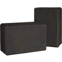 For Basics Hochdichte Schaumstoff Rutschfeste Yoga-Blöcke Set von 2 Stück zur Vertiefung von Posen 4x9x6 Zoll Schwarz