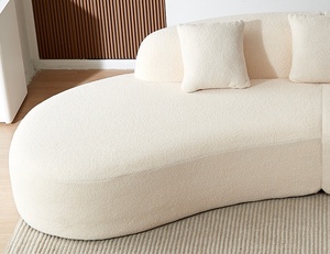 หมอนโซฟาผ้า lambswool หุ้มสี่เหลี่ยม3ที่นั่งสไตล์โมเดิร์นร่วมสมัยสีเบจสำหรับห้องนอนห้องนั่งเล่น - Product Image 5