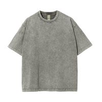 T-shirt tricoté vintage pour homme en gros, 100 % coton de haute qualité, délavé à l'acide, col rond doux personnalisé, respirant et anti-boulochage