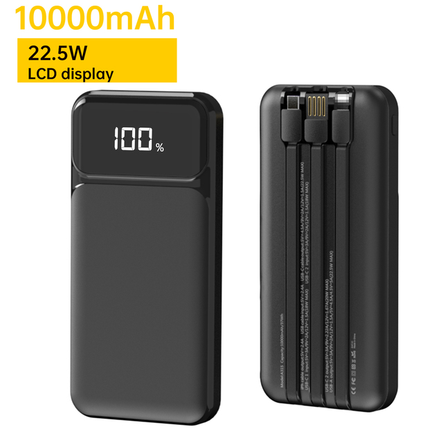 Wholesale Portable Power Bank 10000mAh PD 22.5W Fast Charging LCD Digital Display Portable Power Banks ASPOR A315